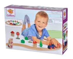 Holz-Eisenbahn Train Circular Eichhorn Lokomotive Mit Wagen Und Zubehör 20 Teile 135 Cm Schienenlänge -Eichhorn 100001260 f eichhorn vlacik