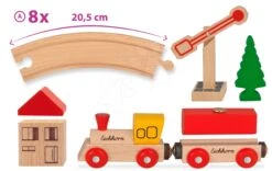 Holz-Eisenbahn Train Circular Eichhorn Lokomotive Mit Wagen Und Zubehör 20 Teile 135 Cm Schienenlänge -Eichhorn 100001260 h eichhorn vlacik
