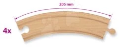 Ersatzteile Für Eisenbahn Train Large Curved Tracks Eichhorn Gebogene Schienen 20,5 Cm X 4 Stück