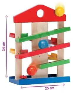 Kugelbahn Runway Eichhorn Didaktisches Spiel Mit 3 Bällen Und Einer Glocke Ab 12 Monaten -Eichhorn 100002025 h eichhorn draha