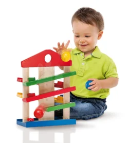 Kugelbahn Runway Eichhorn Didaktisches Spiel Mit 3 Bällen Und Einer Glocke Ab 12 Monaten