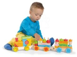 Holzeisenbahn Mit Licht Und Ton Color Train With Light And Sound Eichhorn Waggons Mit 28 Würfeln 31 Teile 59 Cm Länge Ab 12 Monaten