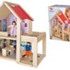 Holzhaus Für Puppen Doll´s House Eichhorn Komplett Ausgestattet Mit Möbeln Und 2 Figuren Höhe 41 Cm