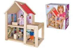 Holzhaus Für Puppen Doll´s House Eichhorn Komplett Ausgestattet Mit Möbeln Und 2 Figuren Höhe 41 Cm