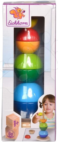Klappturm Aus Holz Beads Tower Eichhorn 8 Halbkugeln 22 Cm Hoch Ab 12 Monaten -Eichhorn 100003445 e eichhorn veza