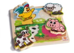 Holzpuzzle Feel Puzzle With Fabric Eichhorn 5 Teile Tiere Mit Textilteilen Ab 12 Monaten -Eichhorn 100003687 h eichhorn puzzle