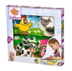 Holzpuzzle Feel Puzzle With Fabric Eichhorn 5 Teile Tiere Mit Textilteilen Ab 12 Monaten
