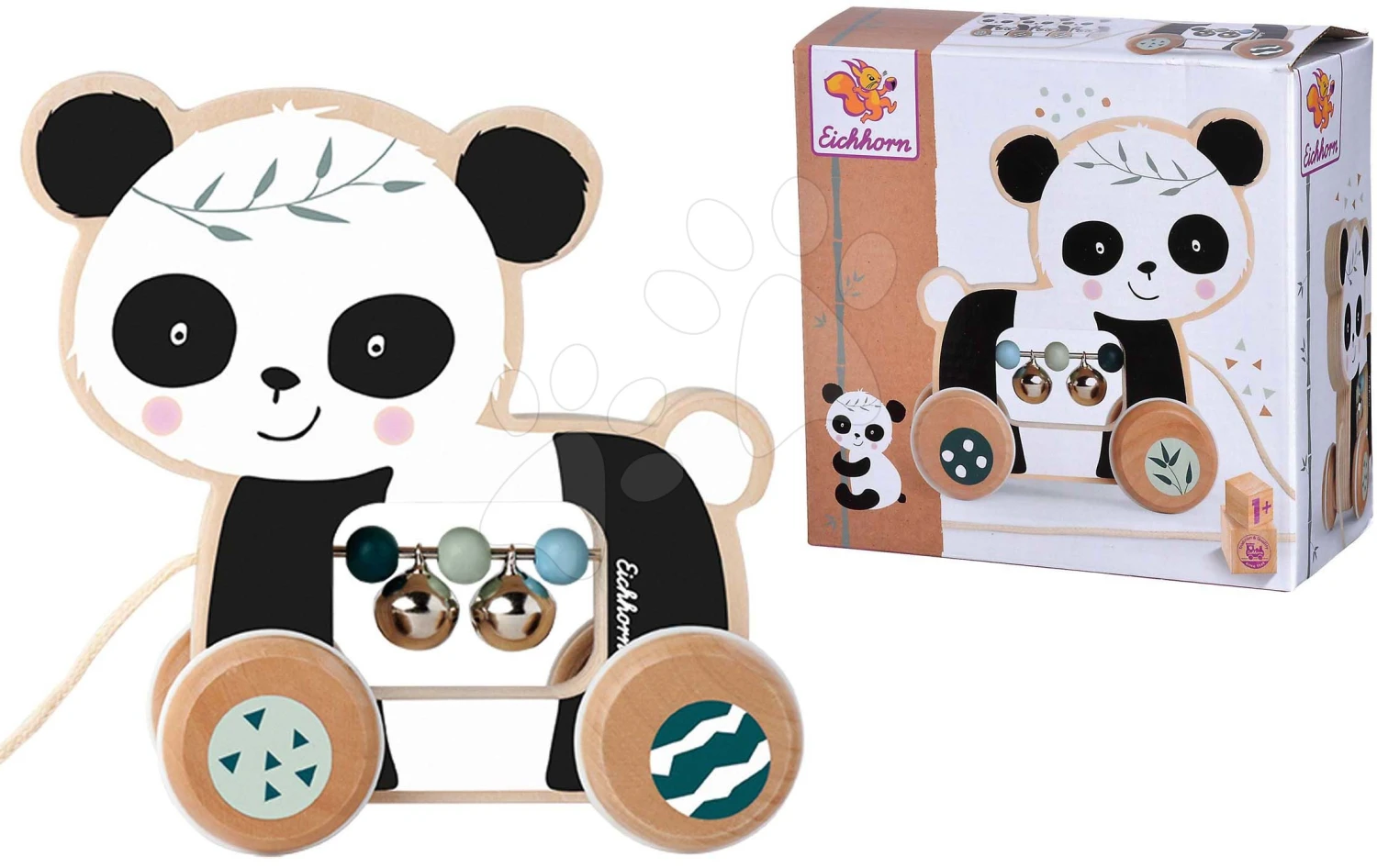 Holztier Zum Ziehen Push Along Animal Eichhorn Mit Glöckchen Panda Affe Ab 12 Monaten 4 Holztier Zum Ziehen Push Along Animal Eichhorn Mit Glöckchen Panda Affe Ab 12 Monaten – Bild 4