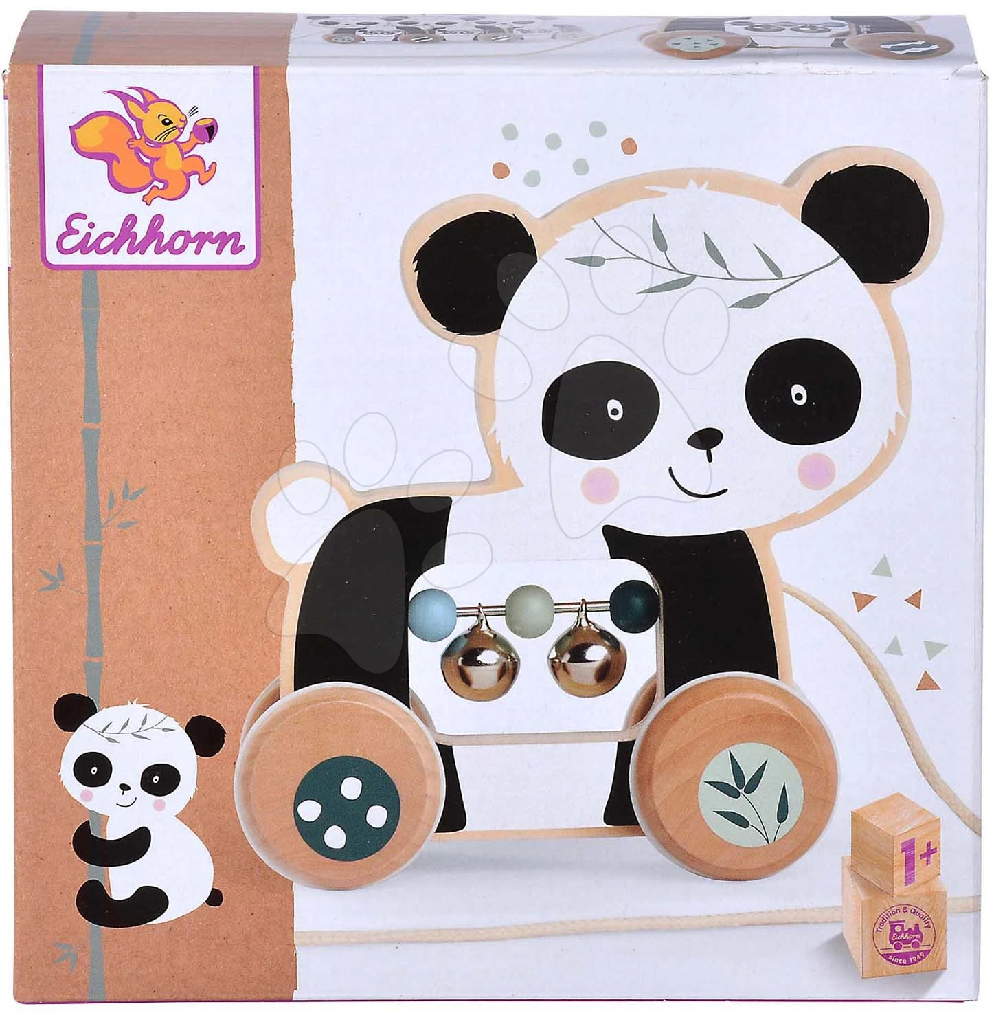 Holztier Zum Ziehen Push Along Animal Eichhorn Mit Glöckchen Panda Affe Ab 12 Monaten 6 Holztier Zum Ziehen Push Along Animal Eichhorn Mit Glöckchen Panda Affe Ab 12 Monaten – Bild 6
