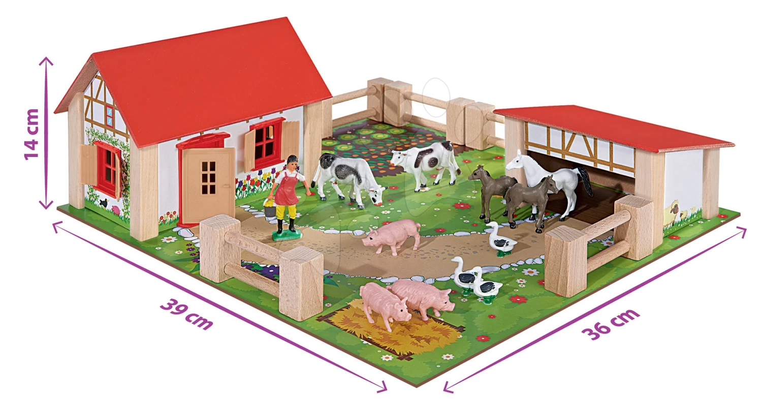 Holzbauernhof Mit Tieren Farmyard Small Eichhorn Mit Zwei Gebäuden Und Einem Hof von 21 Teilen 4 Holzbauernhof Mit Tieren Farmyard Small Eichhorn Mit Zwei Gebäuden Und Einem Hof von 21 Teilen – Bild 4