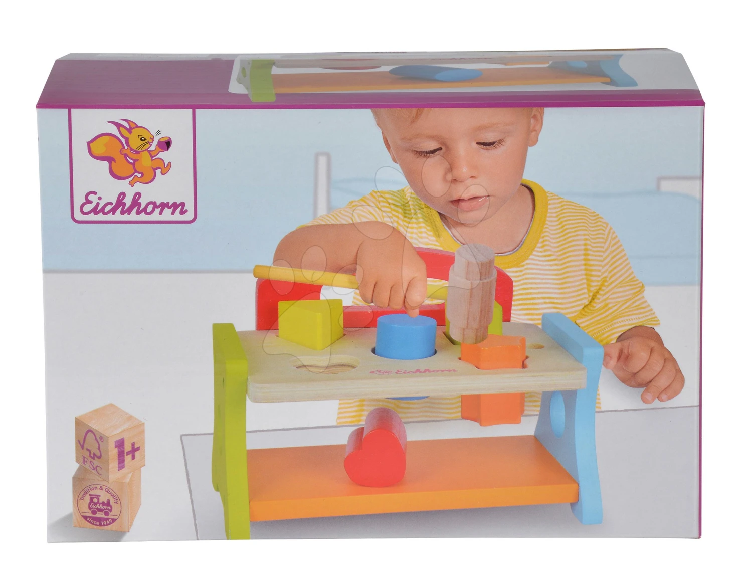 Hammerbank Mit Würfel Hammering Bench Eichhorn Mit Hammer Und 5 Verschiedenen Formen Und Farben 7 Teile Ab 12 Monaten 5 Hammerbank Mit Würfel Hammering Bench Eichhorn Mit Hammer Und 5 Verschiedenen Formen Und Farben 7 Teile Ab 12 Monaten – Bild 5