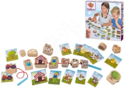 Puzzlespiel Farm Aus Holz Threading Game Eichhorn 13 Würfel Aus Holz Und 13 Muster Ab 24 Monaten -Eichhorn 100005200 a eichhorn hra