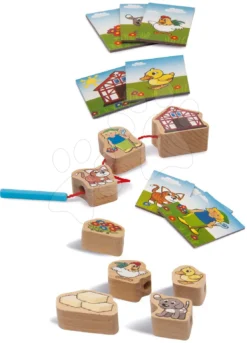 Puzzlespiel Farm Aus Holz Threading Game Eichhorn 13 Würfel Aus Holz Und 13 Muster Ab 24 Monaten -Eichhorn 100005200 c eichhorn hra