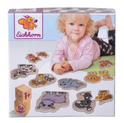 Holzpuzzle Tiere Animal Puzzle Eichhorn 8 Typen 16 Teile Ab 12 Monaten EH5206 -Eichhorn 100005206 l eichhorn puzzle