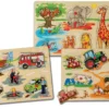 Holzpuzzle Generic Puzzle DP Eichhorn 9 Teile Safari-Farmfahrzeuge Ab 24 Monaten