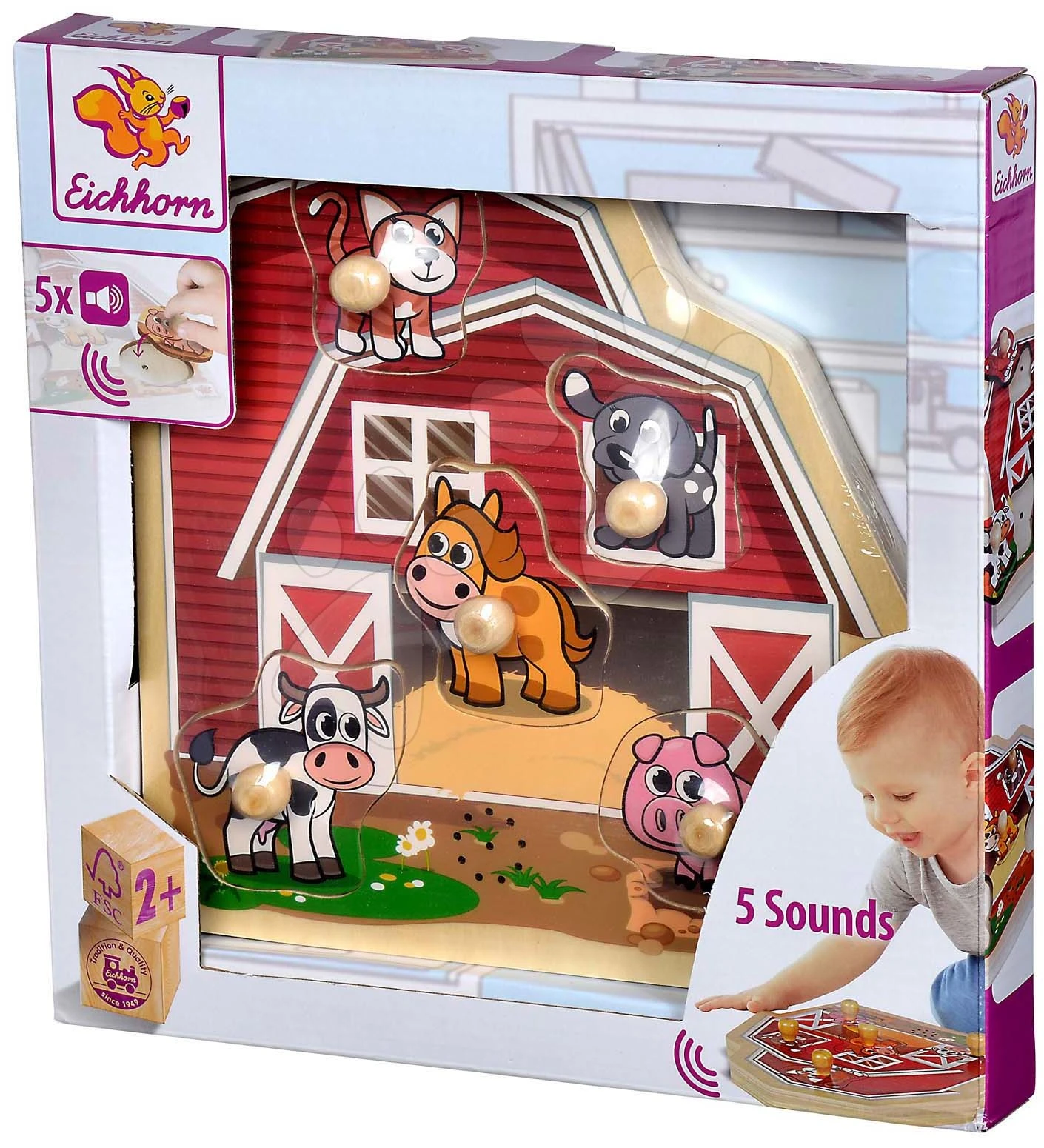 Holzpuzzle Bauernhof Puzzle Mit Sound Eichhorn 5 Tiere Mit Sound Ab 24 Monaten 5 Holzpuzzle Bauernhof Puzzle Mit Sound Eichhorn 5 Tiere Mit Sound Ab 24 Monaten – Bild 5