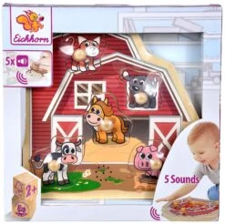 Holzpuzzle Bauernhof Puzzle Mit Sound Eichhorn 5 Tiere Mit Sound Ab 24 Monaten