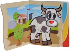 Bilderbuch Aus Holz Picture Book Farm Eichhorn 4 Seiten Mit Tieren Ab 6 Monaten