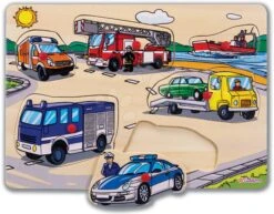 Holzpuzzle Pin Puzzle Eichhorn 6 Einsteckformen Mit Bildern Von Tieren Fahrzeugen Ab 24 Monaten