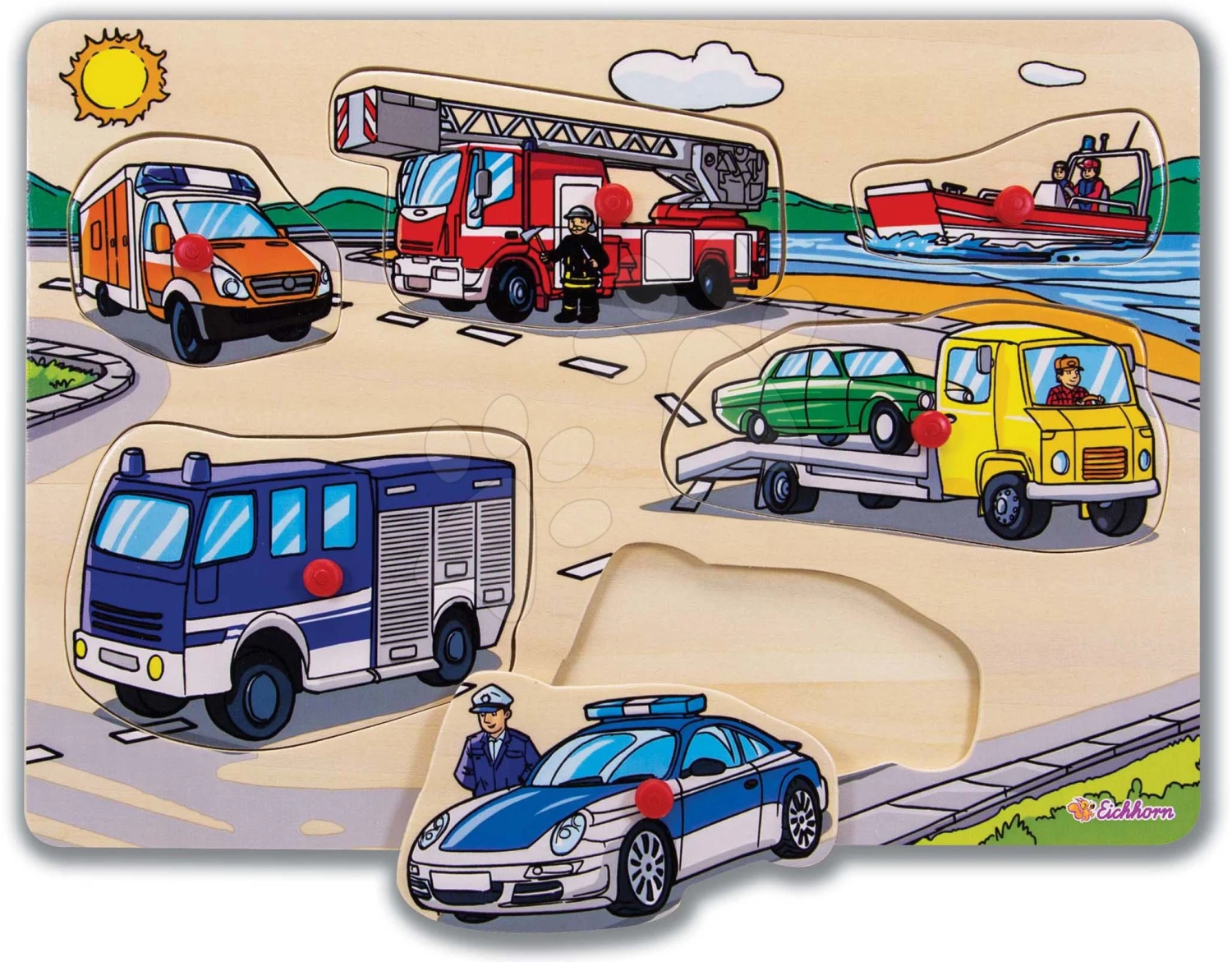 Holzpuzzle Pin Puzzle Eichhorn 6 Einsteckformen Mit Bildern Von Tieren Fahrzeugen Ab 24 Monaten 1 Holzpuzzle Pin Puzzle Eichhorn 6 Einsteckformen Mit Bildern Von Tieren Fahrzeugen Ab 24 Monaten