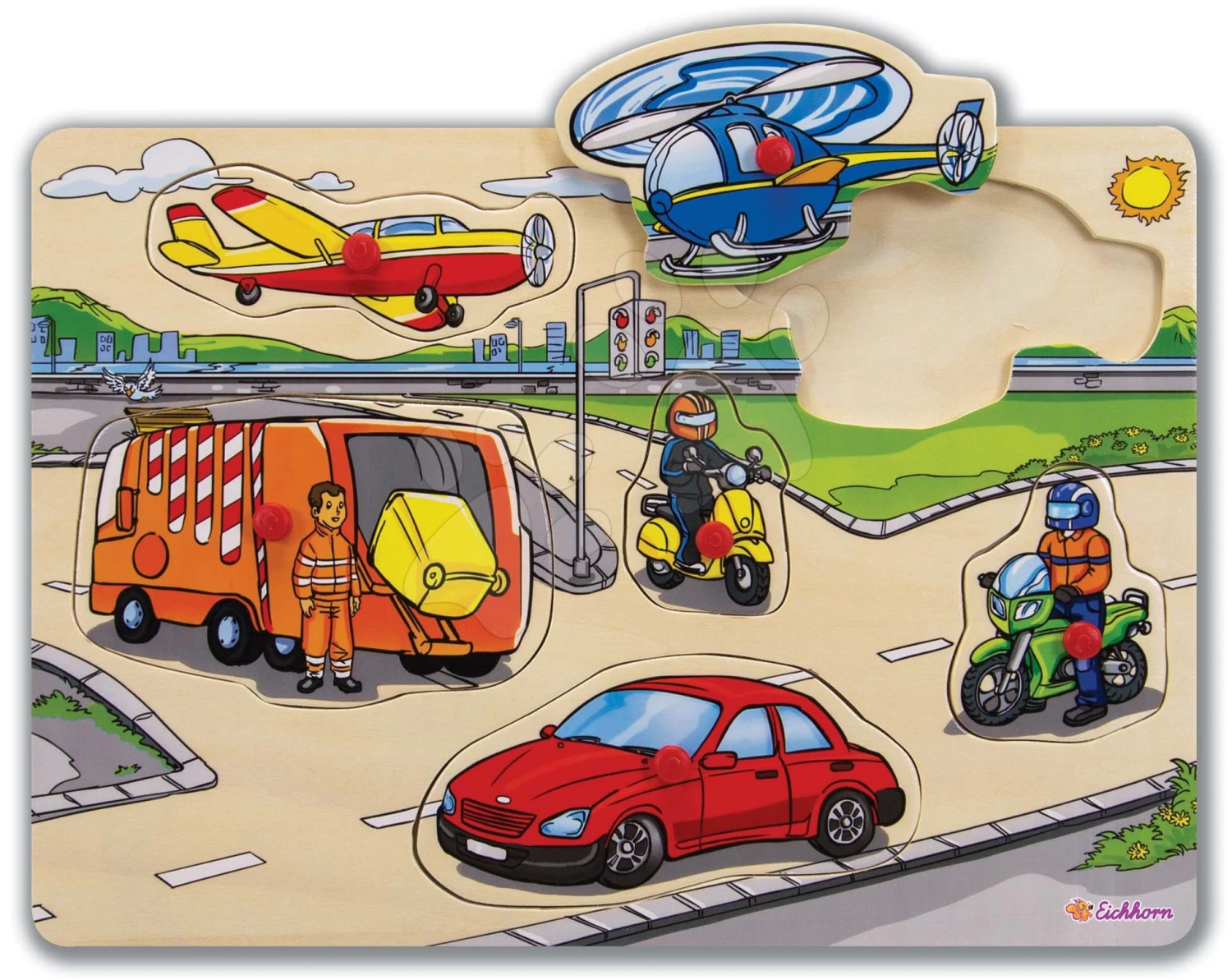 Holzpuzzle Pin Puzzle Eichhorn 6 Einsteckformen Mit Bildern Von Tieren Fahrzeugen Ab 24 Monaten 3 Holzpuzzle Pin Puzzle Eichhorn 6 Einsteckformen Mit Bildern Von Tieren Fahrzeugen Ab 24 Monaten – Bild 3