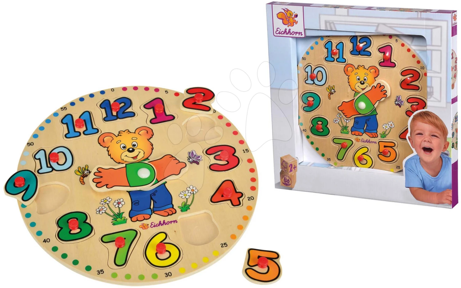 Didaktische Puzzleuhr Aus Holz Teaching Clock Eichhorn 12 Einsteckzahlen Ab 24 Monaten 3 Didaktische Puzzleuhr Aus Holz Teaching Clock Eichhorn 12 Einsteckzahlen Ab 24 Monaten – Bild 3