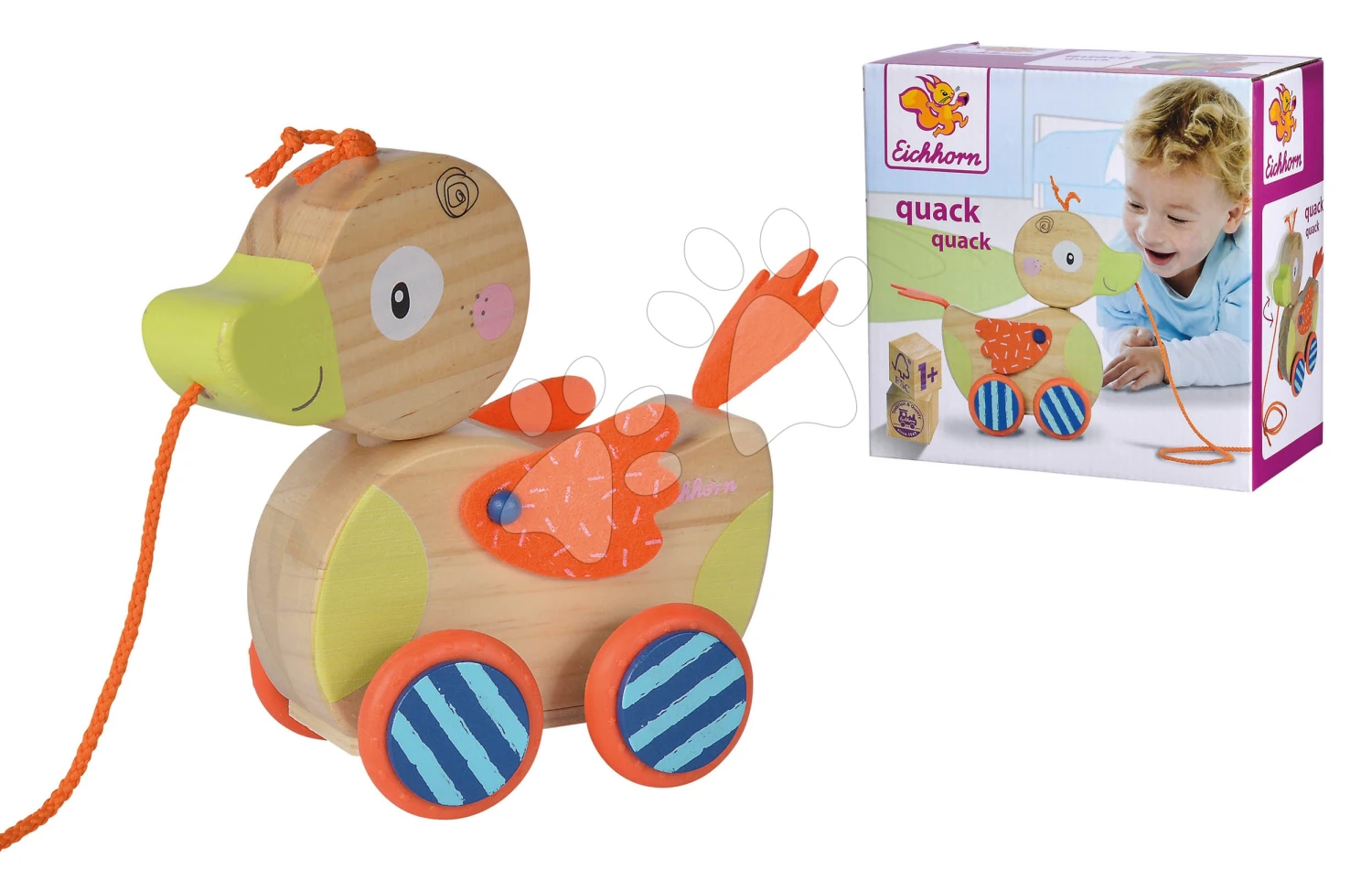 Ente Aus Holz Zum Ziehen Duck Pull-along Animal Eichhorn Mit Beweglichem Kopf Ab 12 Monaten EH5587 4 Ente Aus Holz Zum Ziehen Duck Pull-along Animal Eichhorn Mit Beweglichem Kopf Ab 12 Monaten EH5587 – Bild 4