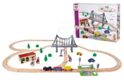 Bahngleis Aus Holz Train Set With Bridge Eichhorn Mit Lokomotive, Waggons, Brücke Und Zubehör, 55 Teile, 500 Cm Schienenlänge -Eichhorn 100006204 d eichhorn trat