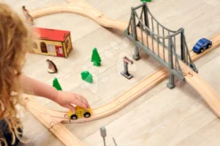 Bahngleis Aus Holz Train Set With Bridge Eichhorn Mit Lokomotive, Waggons, Brücke Und Zubehör, 55 Teile, 500 Cm Schienenlänge -Eichhorn 100006204 g eichhorn trat