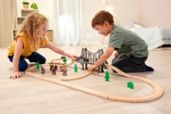 Bahngleis Aus Holz Train Set With Bridge Eichhorn Mit Lokomotive, Waggons, Brücke Und Zubehör, 55 Teile, 500 Cm Schienenlänge -Eichhorn 100006204 l eichhorn trat
