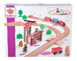 Holzgleis Mit Feuerwache Train Set Firestation Eichhorn Mit Zug 33 Teile 235 Cm Schienenlänge -Eichhorn 100006205 g eichhorn stanica