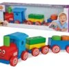Holzeisenbahn Mit Würfeln Coloured Train Eichhorn Lokomotive Mit 2 Waggons 7 Teile Ab 12 Monaten
