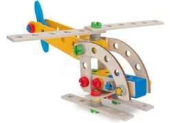 Holzbausatz Kran Constructor Mobile Crane Eichhorn Vier Modelle (Kran, Flugzeug, Helikopter, Fahrrad) 70 Teile -Eichhorn 100039022 d eichhorn stavebnica