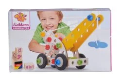 Holzbausatz Kran Constructor Mobile Crane Eichhorn Vier Modelle (Kran, Flugzeug, Helikopter, Fahrrad) 70 Teile -Eichhorn 100039022 h eichhorn stavebnica