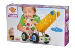 Holzbausatz Kran Constructor Mobile Crane Eichhorn Vier Modelle (Kran, Flugzeug, Helikopter, Fahrrad) 70 Teile -Eichhorn 100039022 i eichhorn stavebnica