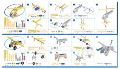Holzbausatz Kran Constructor Mobile Crane Eichhorn Vier Modelle (Kran, Flugzeug, Helikopter, Fahrrad) 70 Teile -Eichhorn 100039022 j eichhorn stavebnica
