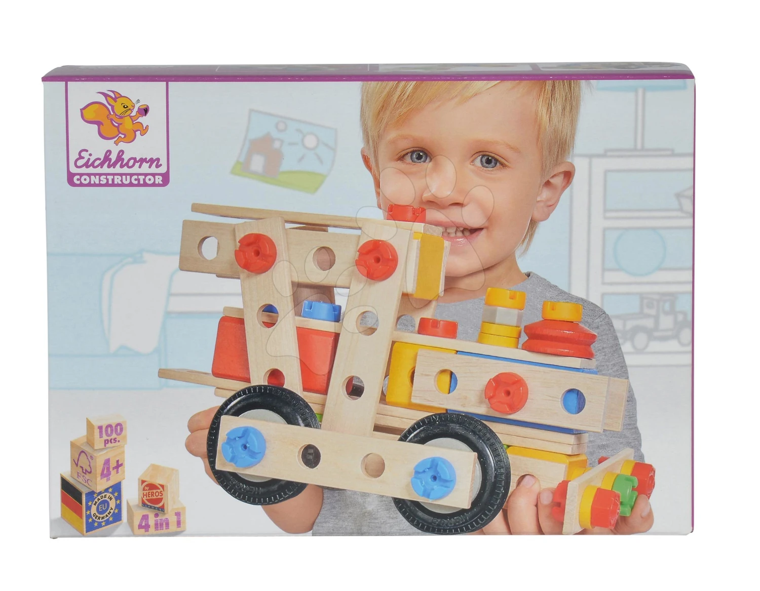 Holzbausatz Lokomotive Constructor Big Loc Eichhorn Vier Modelle (Lok, Flugzeug, LKW, Roboter) 100 Teile Ab 4 Jahren 11 Holzbausatz Lokomotive Constructor Big Loc Eichhorn Vier Modelle (Lok, Flugzeug, LKW, Roboter) 100 Teile Ab 4 Jahren – Bild 11