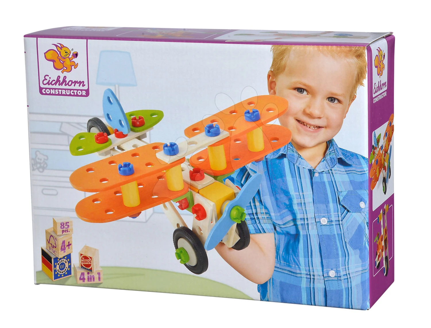 Holzbausatz Flugzeug Doppeldecker Constructor Biplane Eichhorn Vier Modelle (Dinosaurier, Doppeldecker, Motorrad, Wasserflugzeug) 90 Teile Ab 4 Jahren 7 Holzbausatz Flugzeug Doppeldecker Constructor Biplane Eichhorn Vier Modelle (Dinosaurier, Doppeldecker, Motorrad, Wasserflugzeug) 90 Teile Ab 4 Jahren – Bild 7