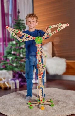 Holzbausatz Windmühle Constructor Windmill Eichhorn 8 Modelle (Mühle, Kran, Flugzeug, Jagdflugzeug, Katamaran, Auto, Brücke, Containerkran) 300 Teile Ab