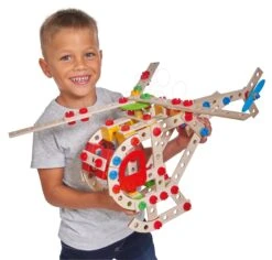 Baukasten Aus Holz Hubschrauber Constructor Helicopter Eichhorn 5 Modelle (Hubschrauber, Kampfjet, Schiff, Schlepper, Wasserflugzeug) 225 Teile Ab 6 Jahren