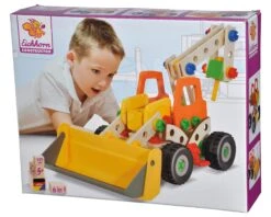 Holzbausatz Lader Constructor Wheel Loader Eichhorn Sechs Modelle (Lader, Kran, Mobilkran, LKW, Unimog, Bigfoot) 140 Teile Ab 5 Jahren -Eichhorn 100039057 j eichhorn stavebnica