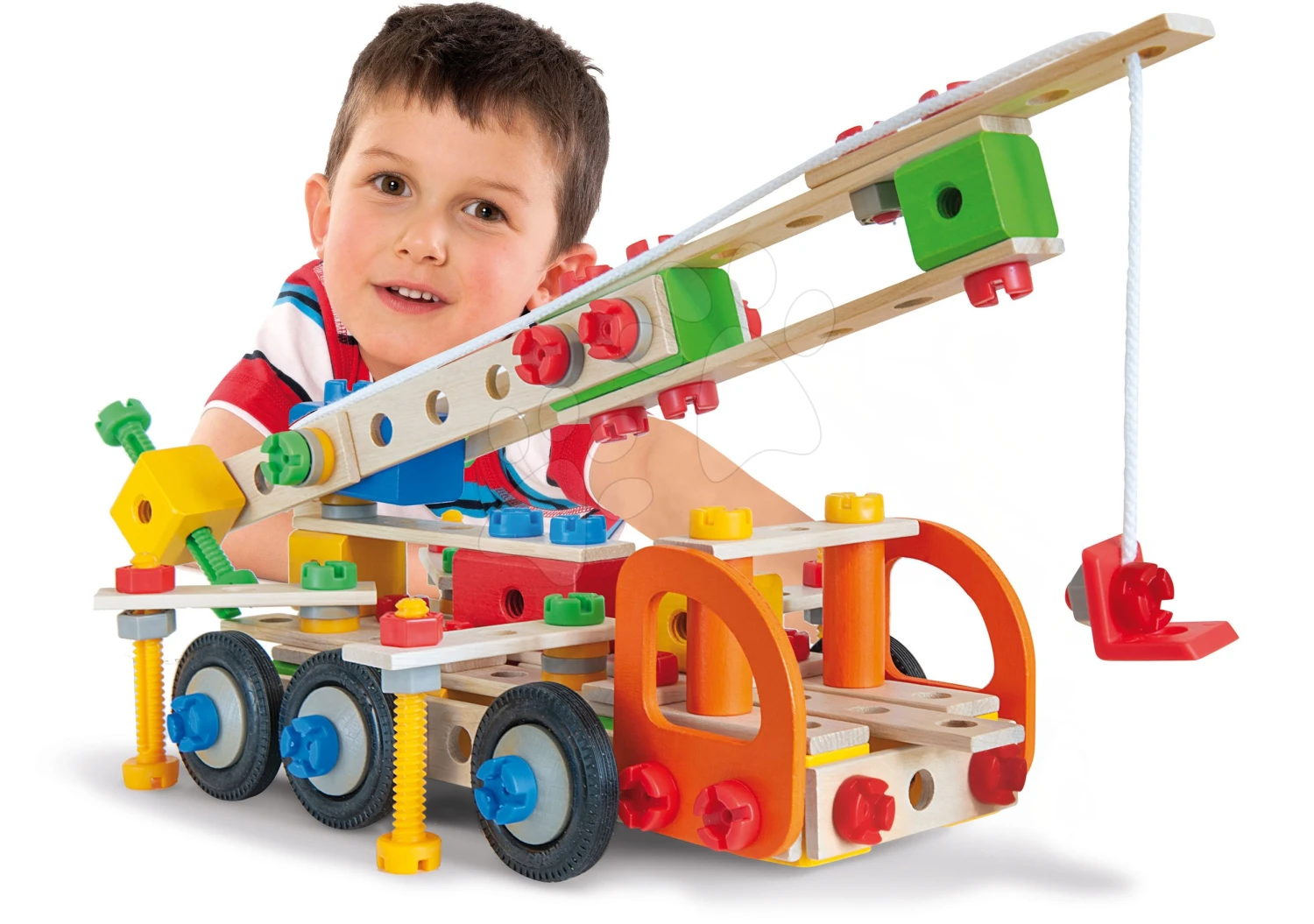 Bausatz Aus Holz - Baumaschinen Constructor Tool Box Eichhorn Kran Jeep LKW Und Firmenwagen 170 Teile Ab 6 Jahren 1 Bausatz Aus Holz - Baumaschinen Constructor Tool Box Eichhorn Kran Jeep LKW Und Firmenwagen 170 Teile Ab 6 Jahren