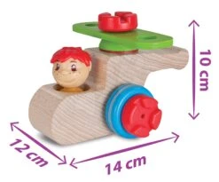 Bausatz-Hubschrauber Aus Holz Constructor Maxi Helicopter Eichhorn Mit Großen 9 Teilen Für Die Kleinsten Ab 24 Monaten -Eichhorn 100039103 g eichhorn stavebnica lietadlo