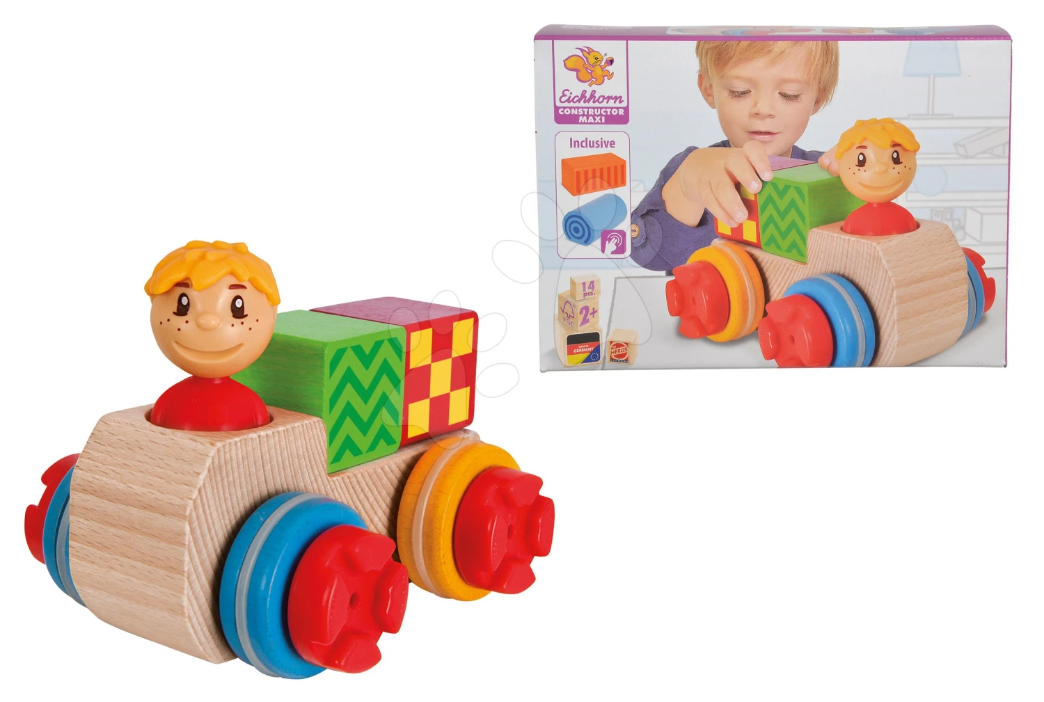 Bausatz-LKW Aus Holz Constructor Maxi Truck Eichhorn Mit Großen 14 Teilen Für Die Kleinsten Ab 24 Monaten 4 Bausatz-LKW Aus Holz Constructor Maxi Truck Eichhorn Mit Großen 14 Teilen Für Die Kleinsten Ab 24 Monaten – Bild 4