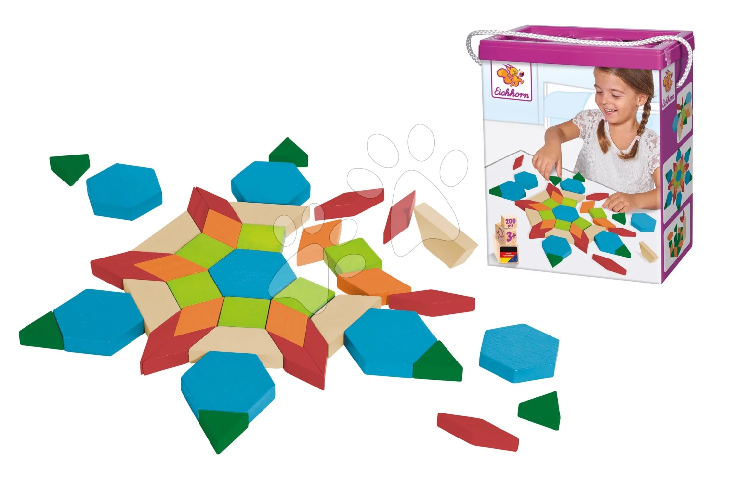 Holzpuzzle, Mosaik Mosaic Game Eichhorn 200 Farbige Würfel In Verschiedenen Formen Ab 3 Jahren EH72321 5 Holzpuzzle, Mosaik Mosaic Game Eichhorn 200 Farbige Würfel In Verschiedenen Formen Ab 3 Jahren EH72321 – Bild 5