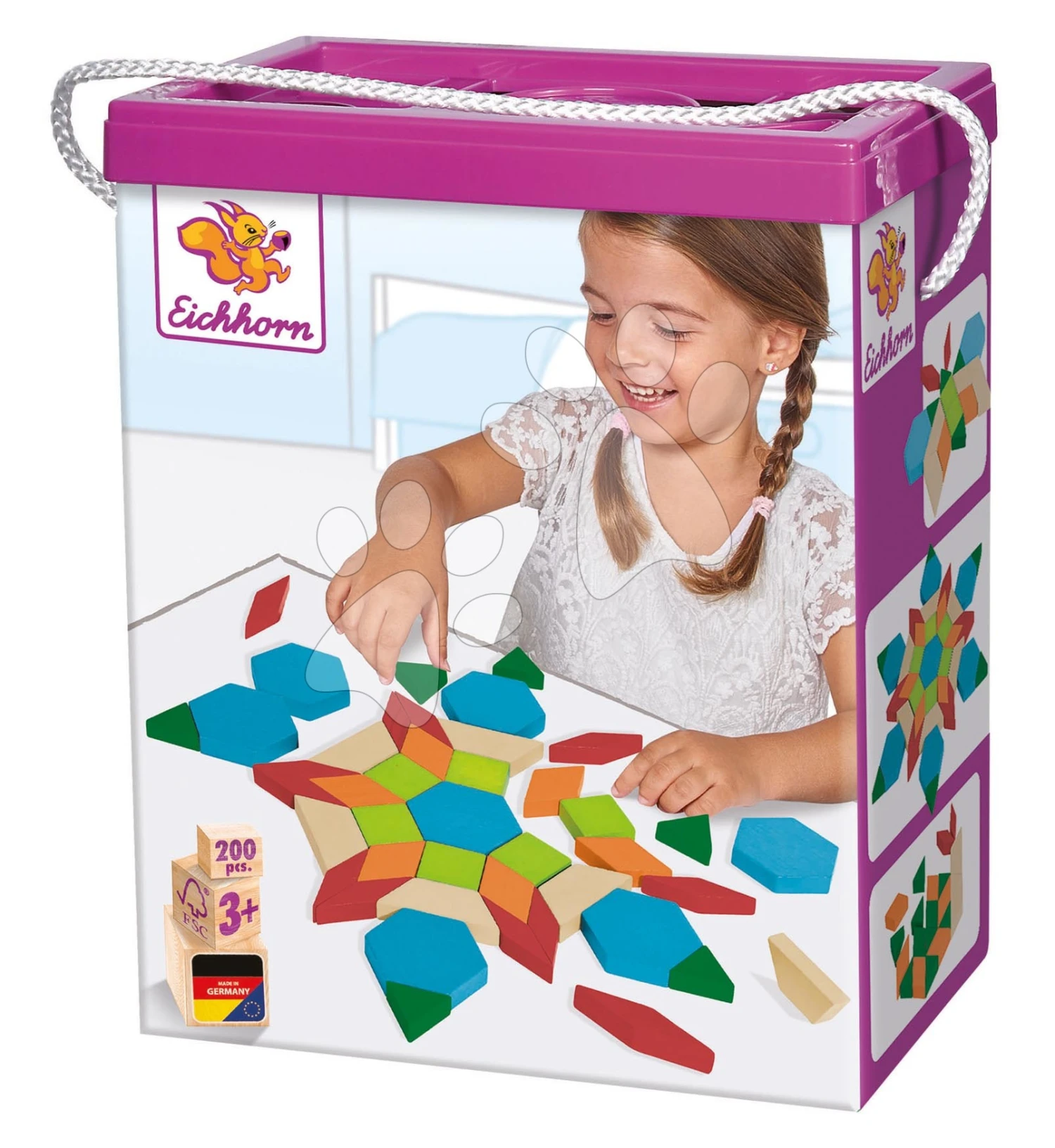 Holzpuzzle, Mosaik Mosaic Game Eichhorn 200 Farbige Würfel In Verschiedenen Formen Ab 3 Jahren EH72321 6 Holzpuzzle, Mosaik Mosaic Game Eichhorn 200 Farbige Würfel In Verschiedenen Formen Ab 3 Jahren EH72321 – Bild 6