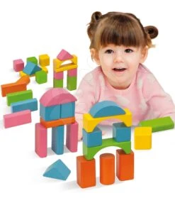 Holzwürfel Bunt Coloured Wooden Blocks Eichhorn Bunt 75 Stück Verschiedene Formen Größe 25 Mm Ab 12 Monaten