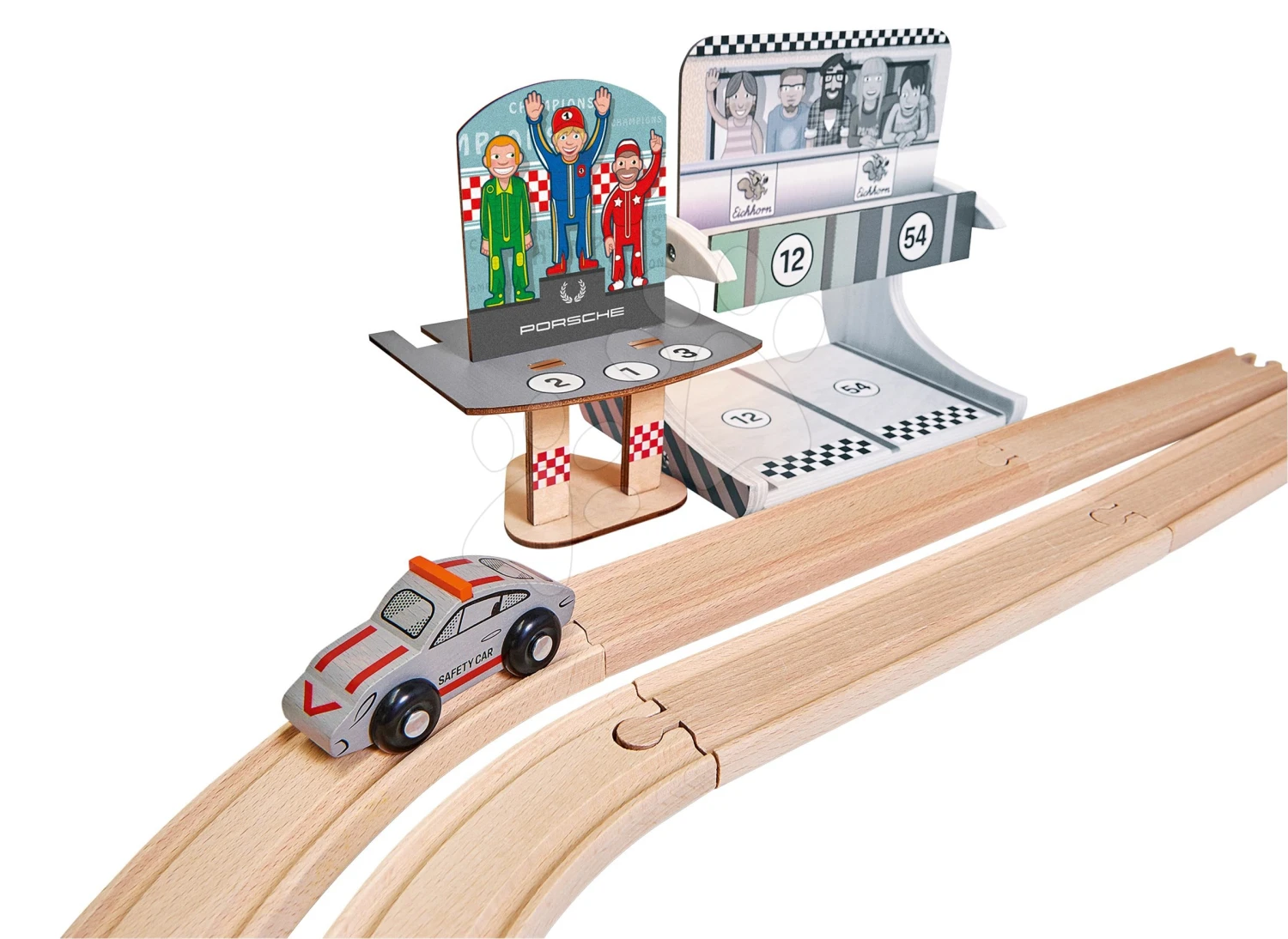 Holzbahn Porsche Racing Extension Set Eichhorn Mit Safety Car 14 Teile 2 Holzbahn Porsche Racing Extension Set Eichhorn Mit Safety Car 14 Teile – Bild 2