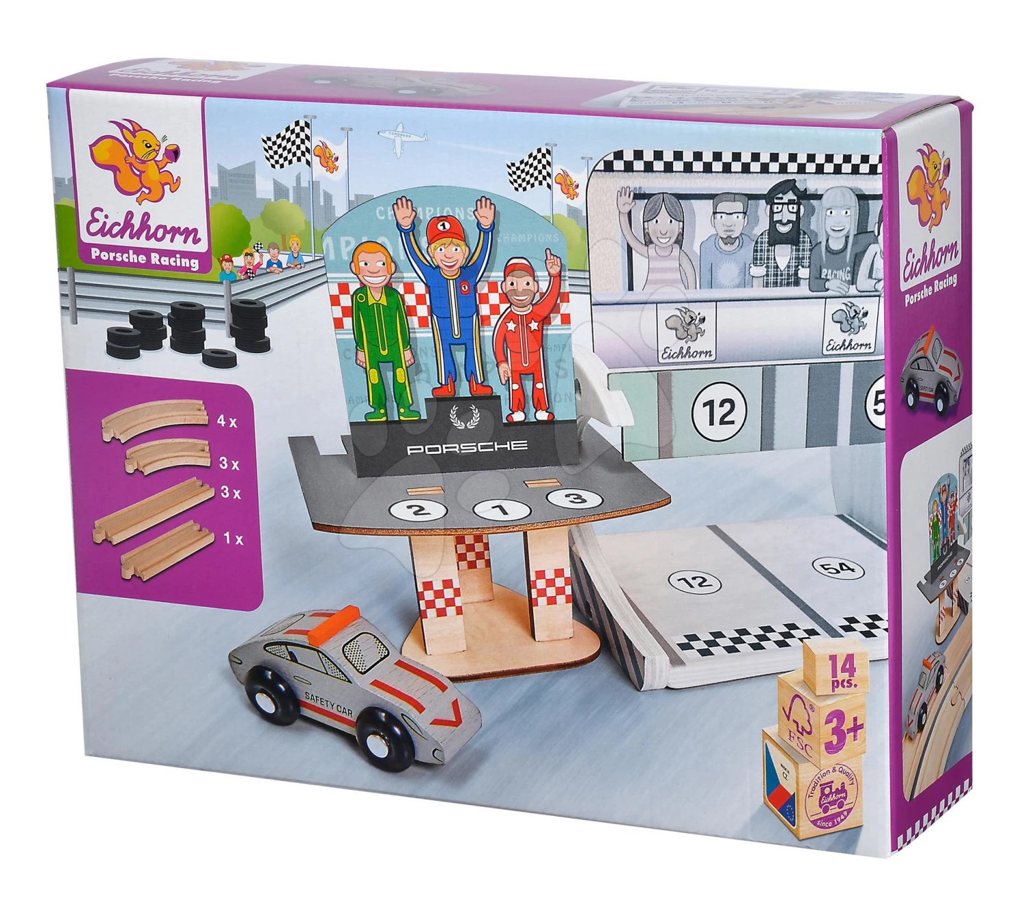 Holzbahn Porsche Racing Extension Set Eichhorn Mit Safety Car 14 Teile 6 Holzbahn Porsche Racing Extension Set Eichhorn Mit Safety Car 14 Teile – Bild 6