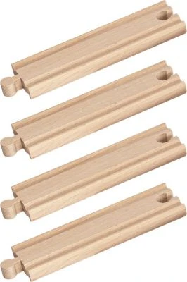 Eichhorn Kurze Gerade Holz-Schienen, 4 Tlg. 1 Eichhorn Kurze Gerade Holz-Schienen, 4 Tlg.
